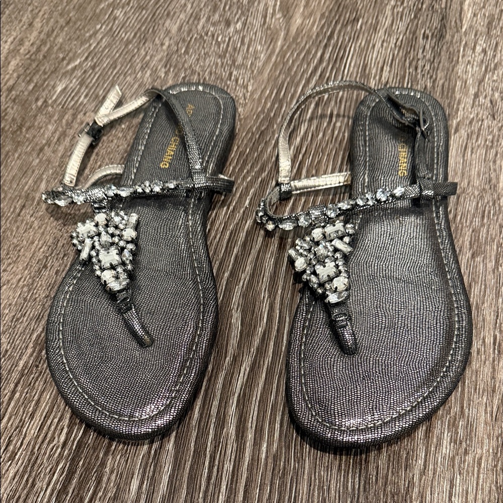 Arturo Chiang Silver Beaded Sandals size - 10